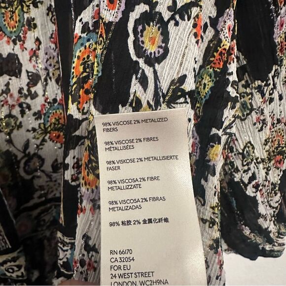 Free People Dance Magic Mini Dress Metallic Stripe Embroidery Black Sheer Small - Picture 8 of 11